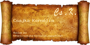 Csajka Kornélia névjegykártya